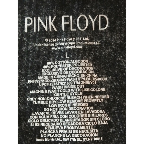 Pink Floyd The Dark Side of the Moon Graphic T Shirt Fringe Hem Women's L - Picture 4 of 5